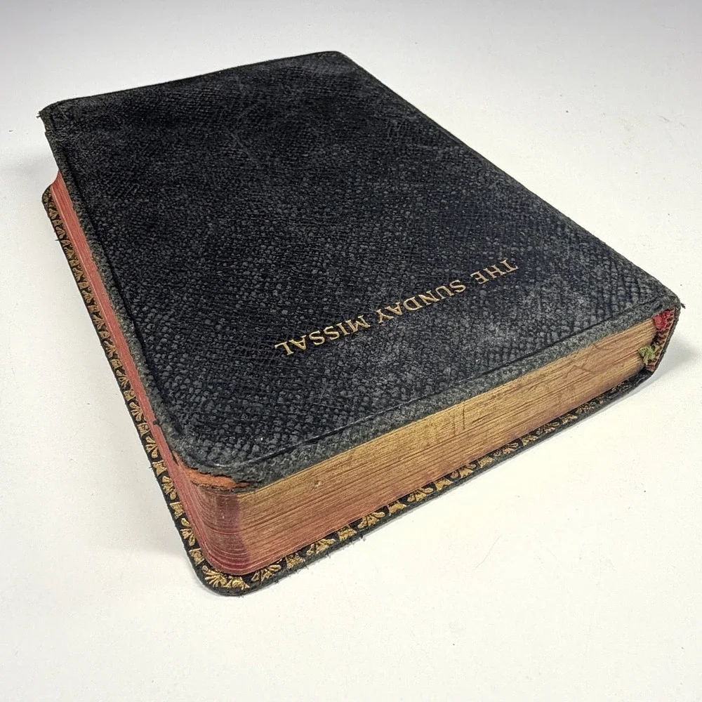 1937 The Sunday Missal Father Lasance Catholic Prayer Mass Book Benziger Vintage